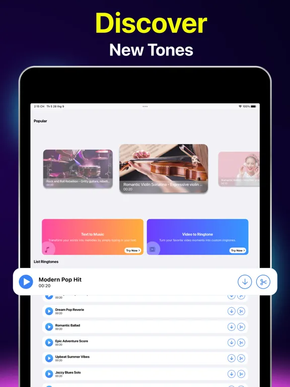 Capturas de pantalla de AI Music Maker Funny Ringtones iPad 