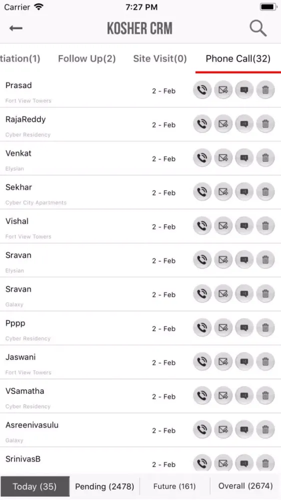 ภาพหน้าจอของ KosherCRM