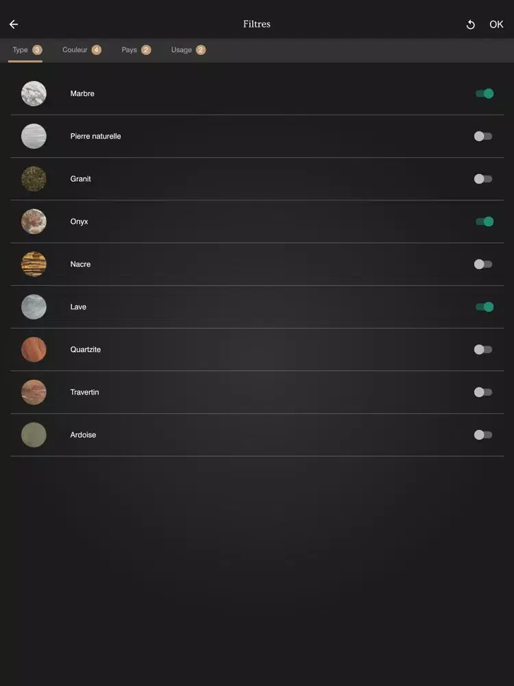 MDY Stone color chart iPad  スクリーンショット