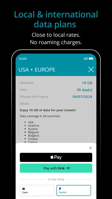 Capturas de tela do Ubigi: Travel eSIM & data plan