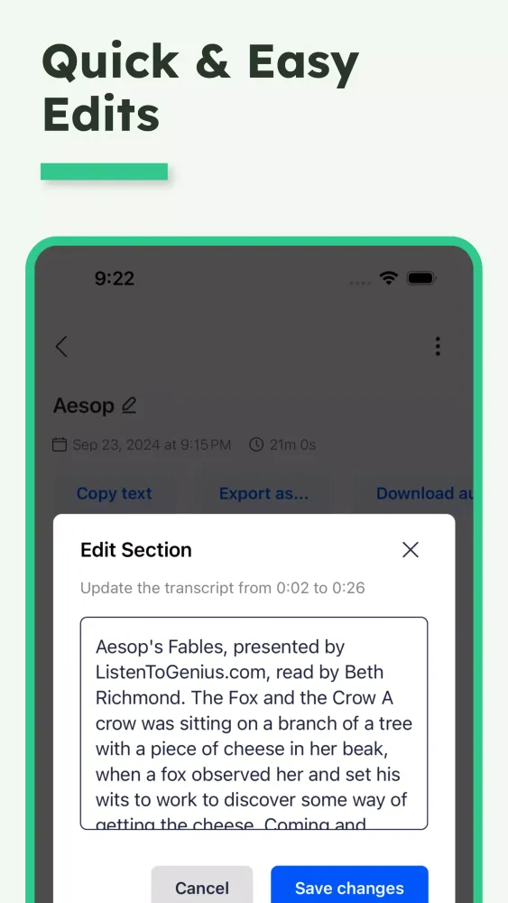 Capturas de pantalla de Transcribe Audio to text