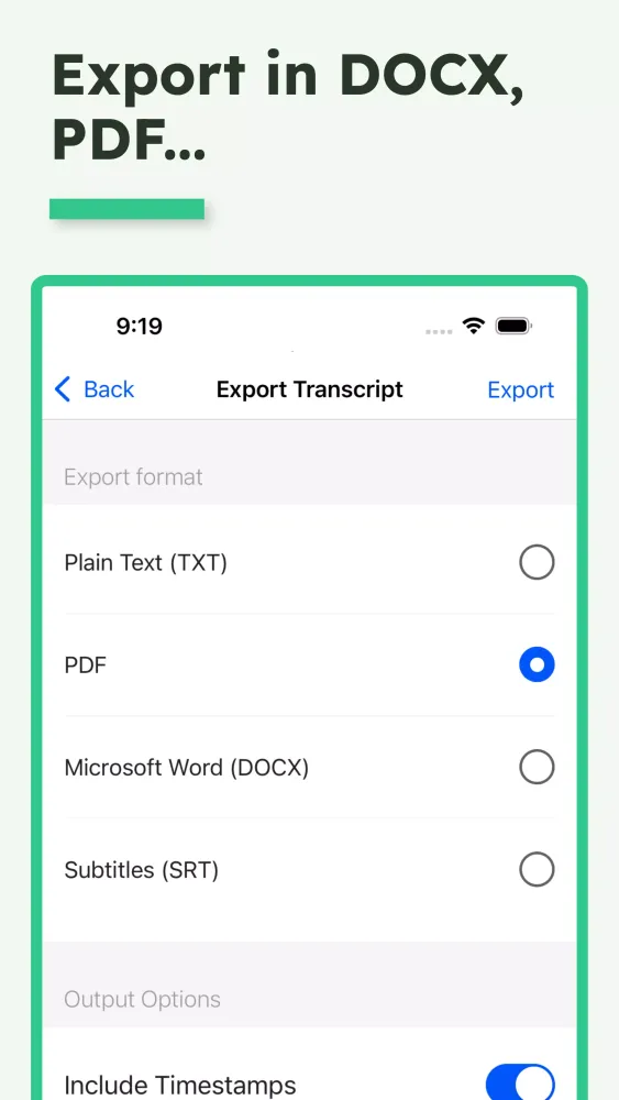 Capturas de pantalla de Transcribe Audio to text