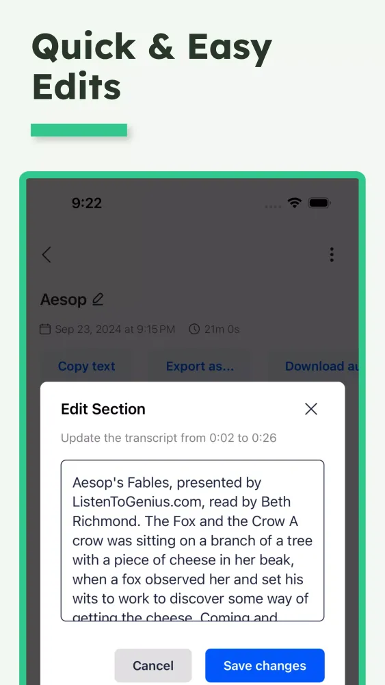 Capturas de pantalla de Transcribe Audio to text