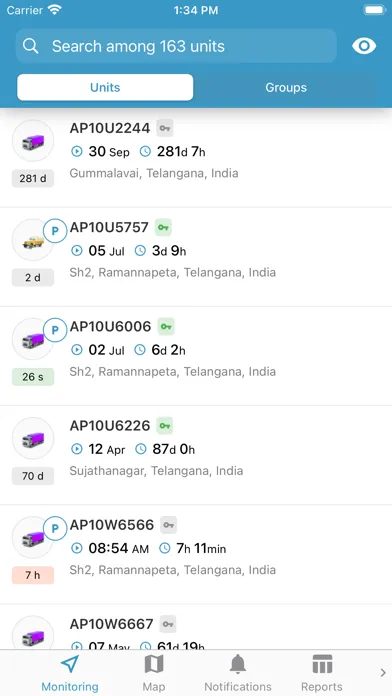TGG Tracking Screenshots