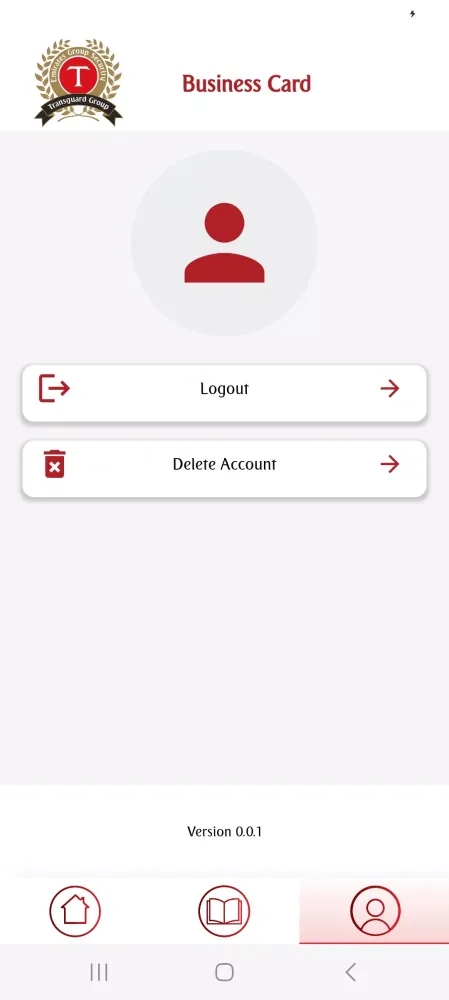 Tangkapan layar Transguard Business Card