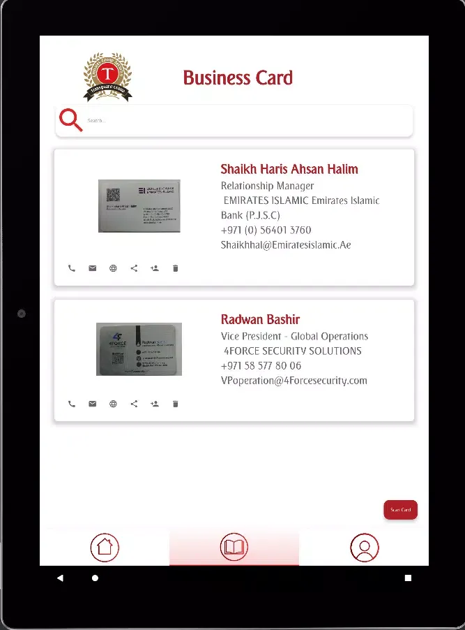 Tangkapan layar Transguard Business Card