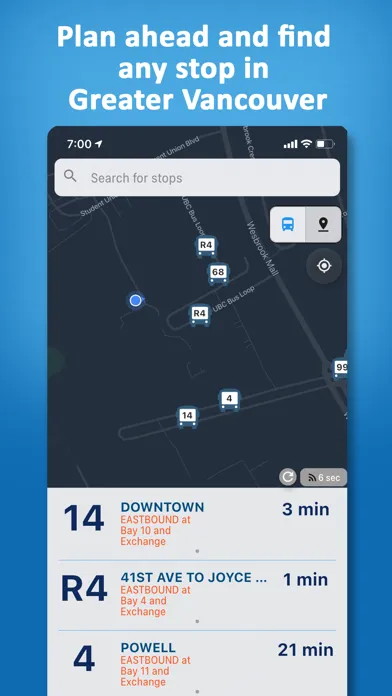 Zrzuty ekranu Vancouver Transit • Real-Time