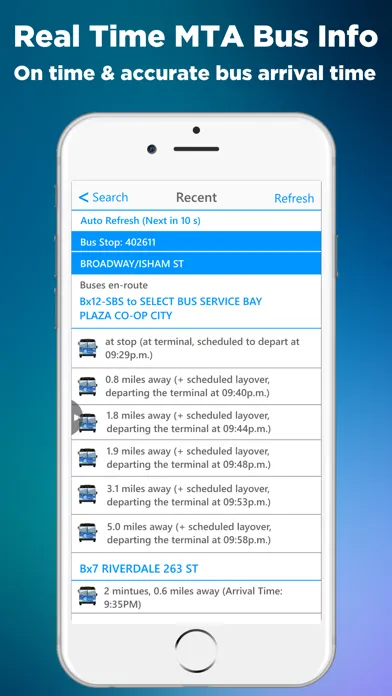 NYC Bus Time App (MTA) スクリーンショット