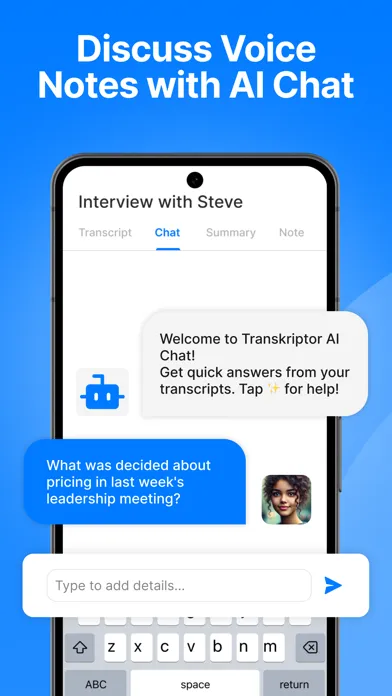 Capturas de pantalla de Transkriptor - Speech to Text