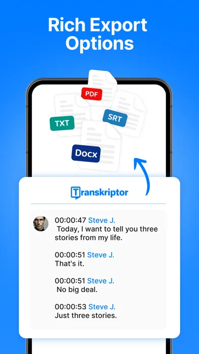 Capturas de pantalla de Transkriptor - Speech to Text