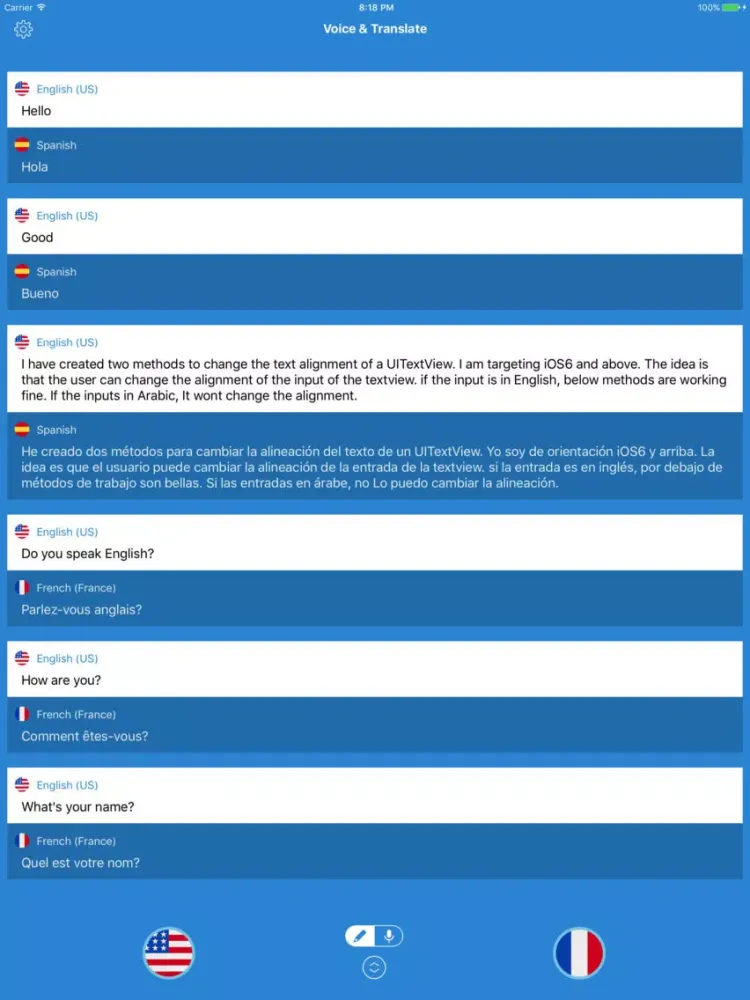 Zrzuty ekranu Voice & Translate iPad 