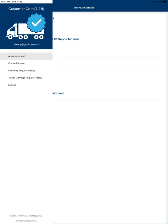 HT Warranty Mobile App iPad  Screenshots