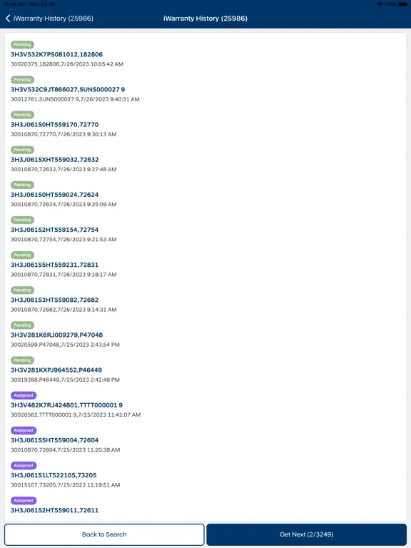 HT Warranty Mobile App iPad  Screenshots