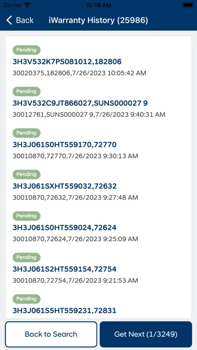 HT Warranty Mobile App Screenshots