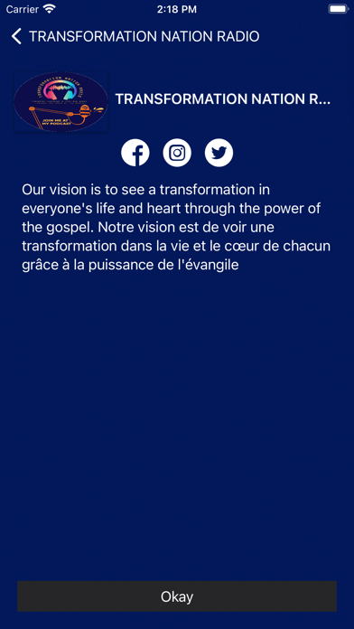 Ảnh chụp màn hình của TRANSFORMATION NATION RADIO