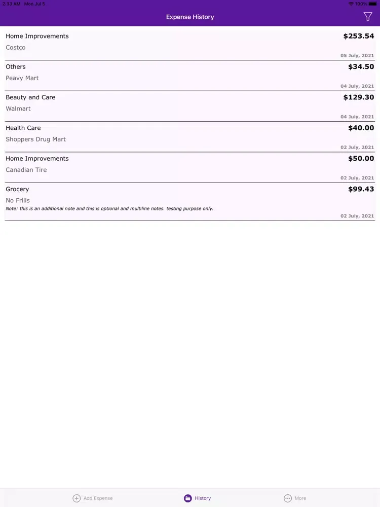 Zrzuty ekranu Expense - Your daily budget iPad 