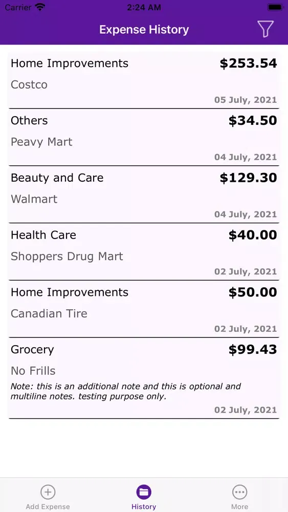Zrzuty ekranu Expense - Your daily budget