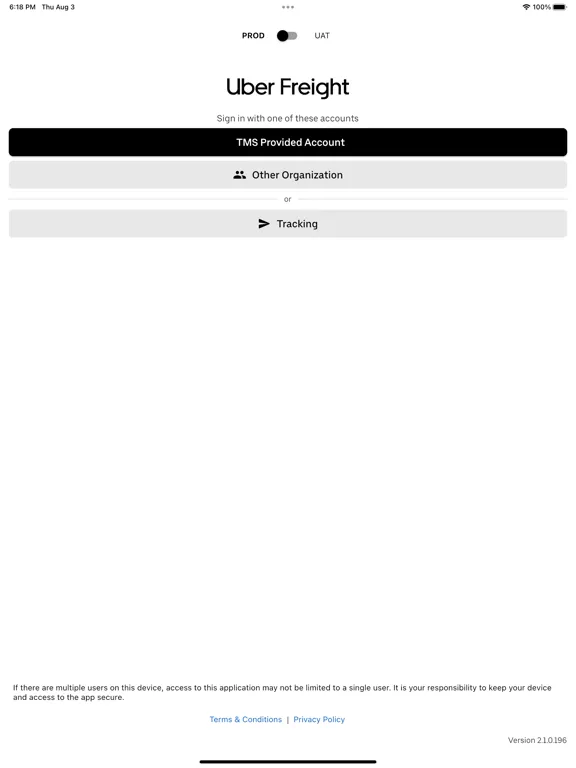 Uber Freight TMS iPad  Screenshots