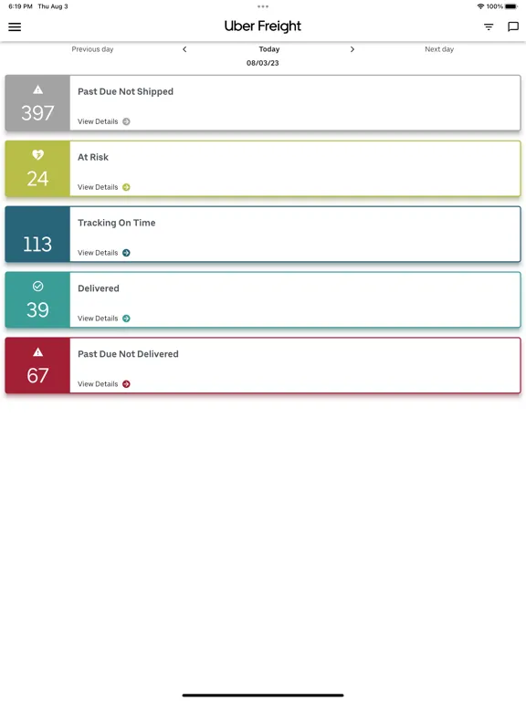 Uber Freight TMS iPad  Screenshots