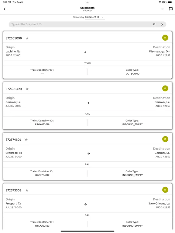 Uber Freight TMS iPad  Screenshots