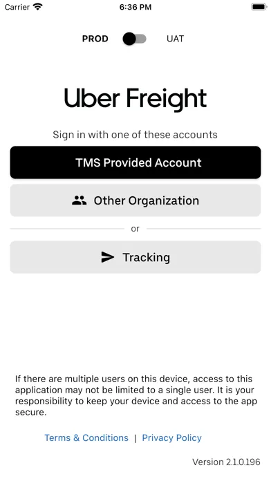 Uber Freight TMS Screenshots