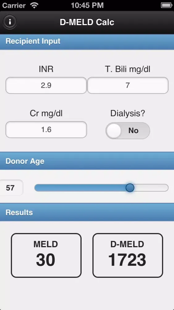 Tangkapan layar D-MELD Calculator