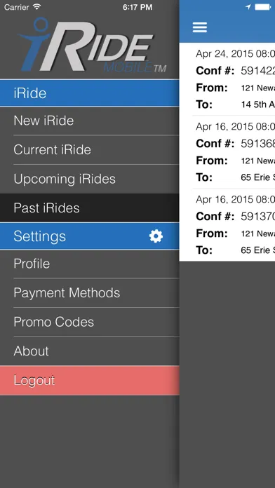 Tangkapan layar iRide Mobile