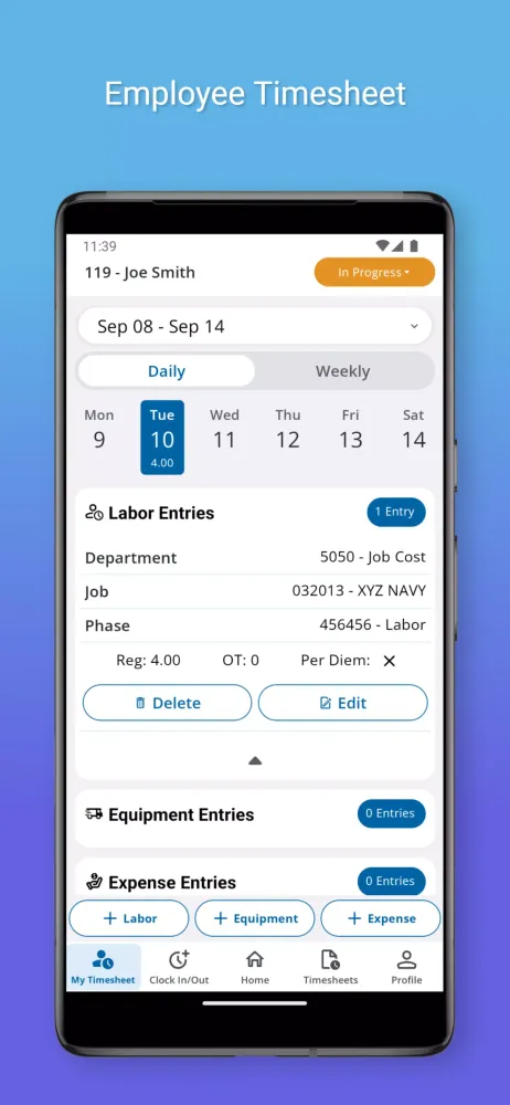 Traqspera Timesheets स्क्रीनशॉट