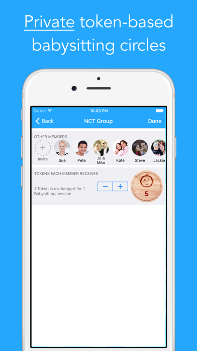Ảnh chụp màn hình của My Sitter Circle - The Private Babysitting Circle Token Exchange Tool