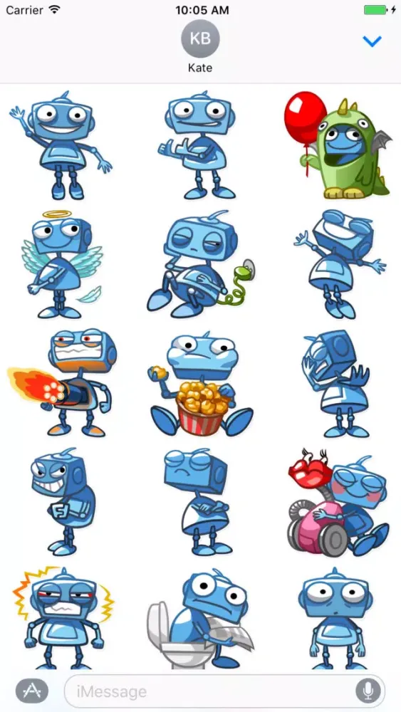 Blue Robots for iMessage スクリーンショット