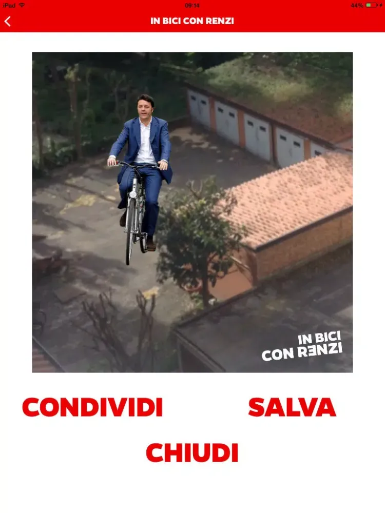 Tangkapan skrin In bici con Renzi iPad 