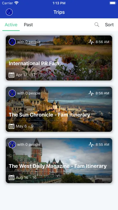 Capturas de tela do Fam Tour Quebec