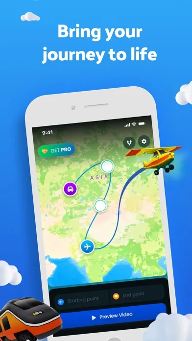 ภาพหน้าจอของ TravelAnimator: Journey Route