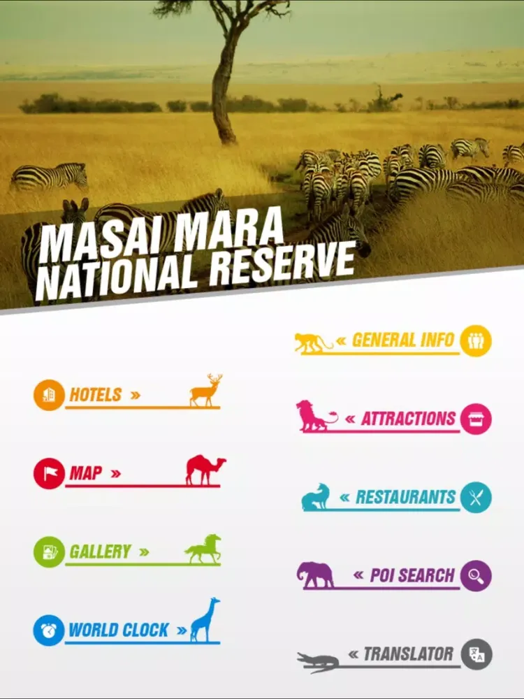 Masai Mara National Reserve Tourism Guide iPad 應用截圖