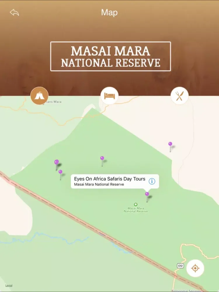 Masai Mara National Reserve Tourism Guide iPad 應用截圖