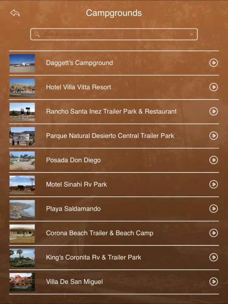 Ảnh chụp màn hình của Mexico Campgrounds & RV Parks iPad 
