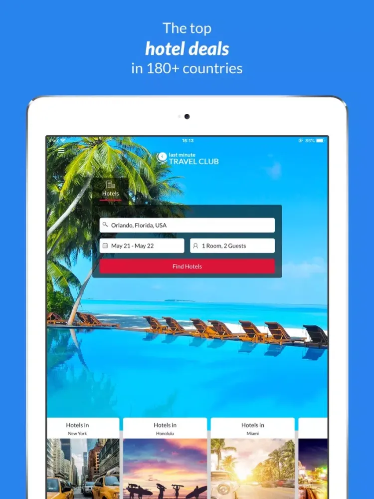 Zrzuty ekranu Last Minute Travel Deals iPad 