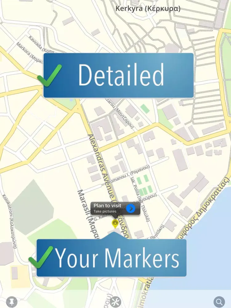 Capturas de pantalla de Corfu Travelmapp iPad 