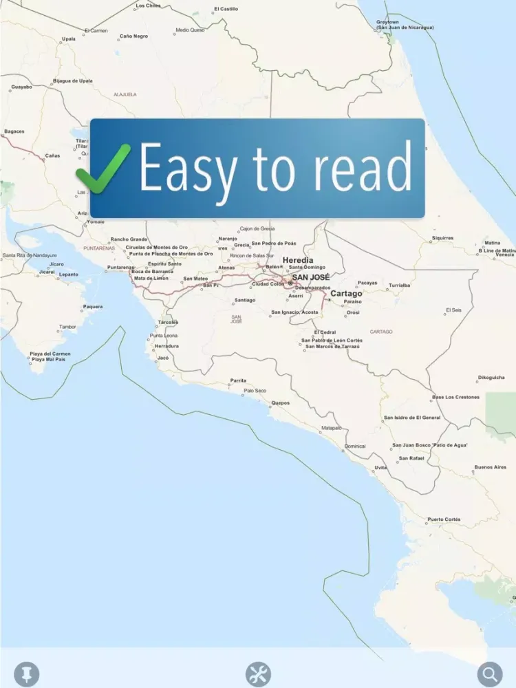Costa Rica Travelmapp iPad  Screenshots