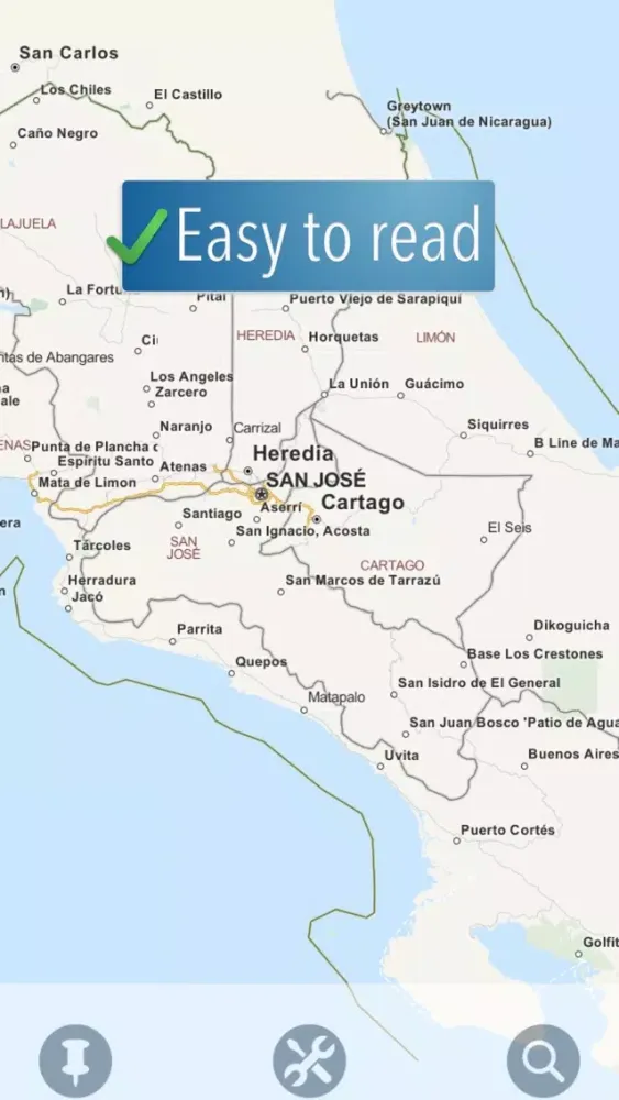 Costa Rica Travelmapp Screenshots