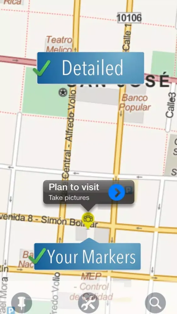 Costa Rica Travelmapp Screenshots