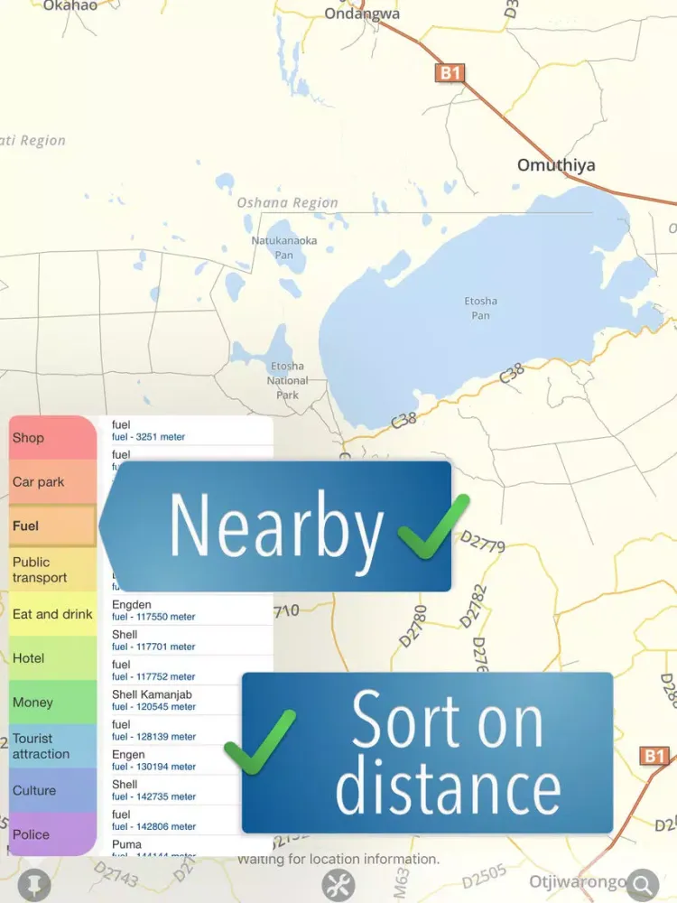 Скриншоты Etosha Travelmapp iPad 