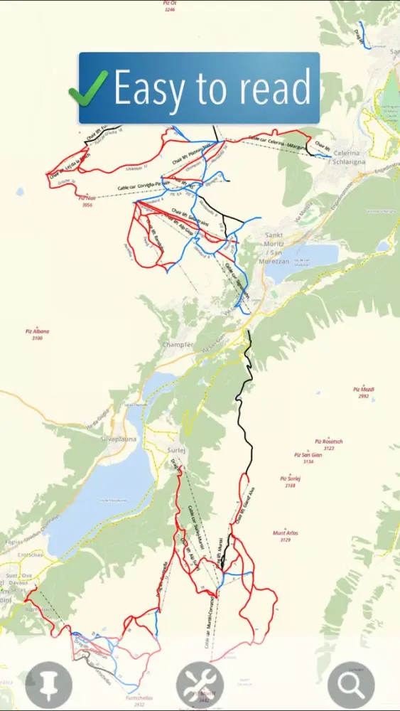 Capturas de tela do Sankt Moritz Ski Map