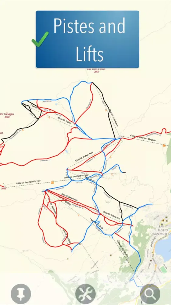 Capturas de tela do Sankt Moritz Ski Map