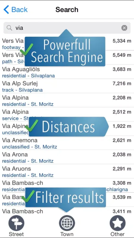 Capturas de tela do Sankt Moritz Ski Map