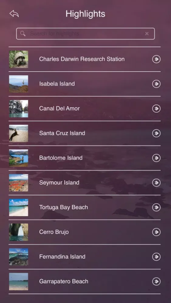 Captures d'écran de Galapagos Island Travel Guide