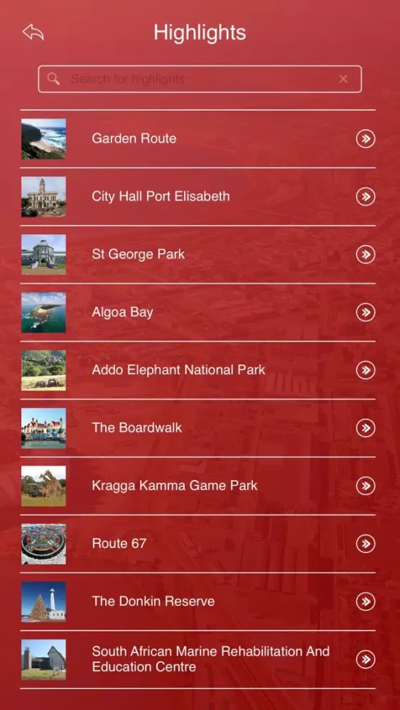 Ảnh chụp màn hình của Port Elizabeth Tourist Guide