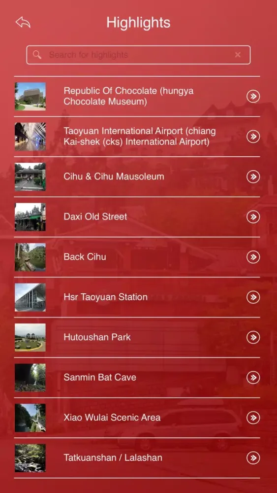 Capturas de tela do Taoyuan Tourist Guide