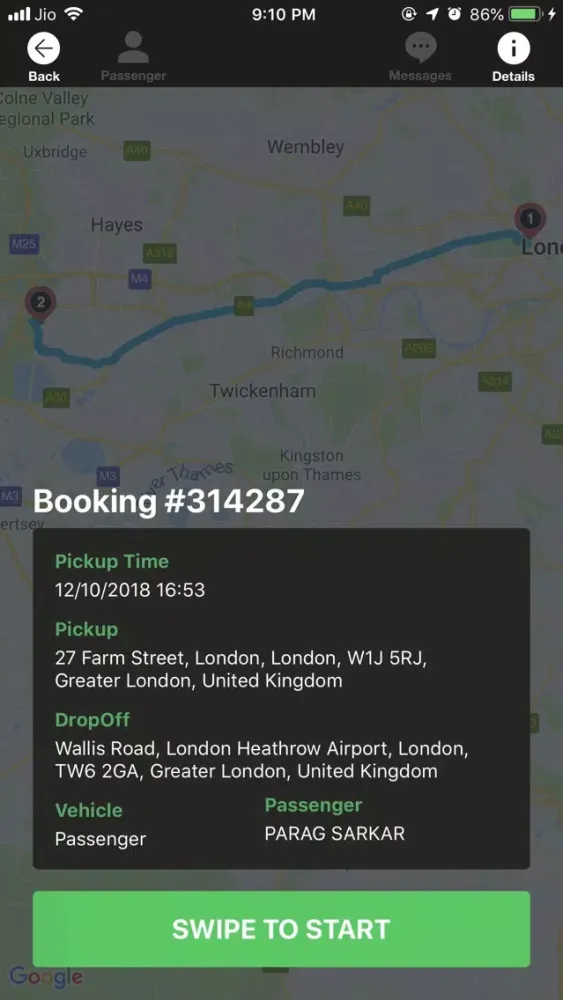Travelserve Driver Screenshots
