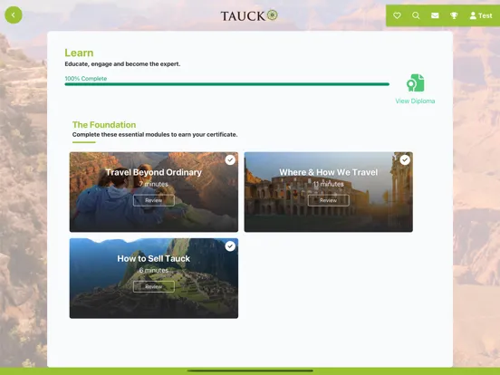 Tauck Specialist iPad  Screenshots